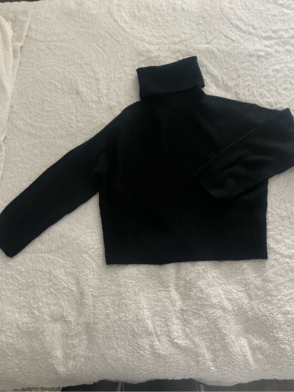 H&M Black Ribbed Turtleneck Sweater